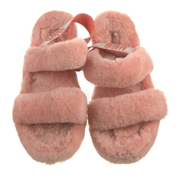 UGG Slippers Slingback Open Toe Women's Oh Yeah Bling Vibrant Coral Size 11 - Picture 2 of 5